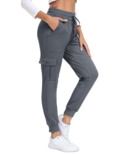 JINSHI Jogginghose Damen Cargo Warme Microfleece Lauf Trainingshose Winter Sweatpants Hohe Taille Freizeit Outdoorhose mit Großen Taschen Dunkelgrau XS JINSHI Jogginghose Damen Cargo Warme Microfleece Lauf Trainingshose Winter Sweatpants Hohe Taille Freizeit Outdoorhose mit Großen Taschen Dunkelgrau XS von JINSHI