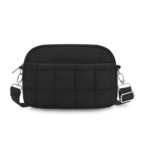 JINSI Crossbody-Tasche für Damen, Schultertaschen, gesteppte Handtasche, Puffy Geldbörse mit mehreren Taschen von JINSI