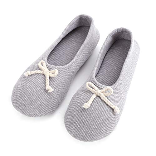 Damen Mädchen Hausschuhe Pantoffel Hefterzufuhren Leicht Frottee Baumwolle Memory Foam Ballerina Hausschuhe Niedlich Slippers mit Bogen für Schlafzimmer Wohnzimmer Büro Winter von JINTN