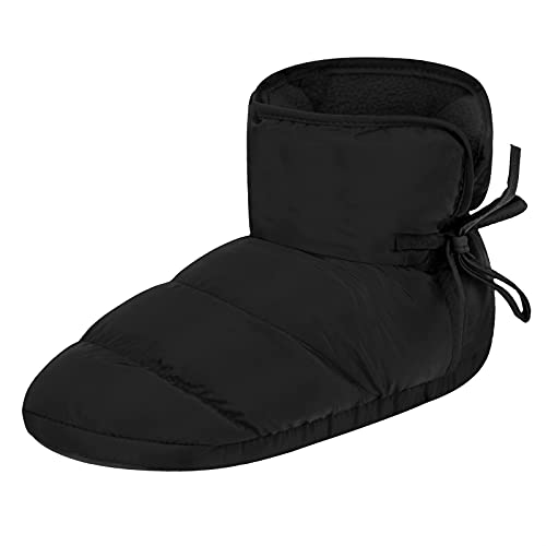 Daunenschuhe Unisex Hüttenschuhe Hausschuhe mit Plüsch Gefüttert Winterhausschuhe Warm Pantoffeln Stiefel Indoor Outdoor Wasserdicht Slippers Hüttenstiefel Hause Wärme Hausschuhe für Damen Herren von JINTN