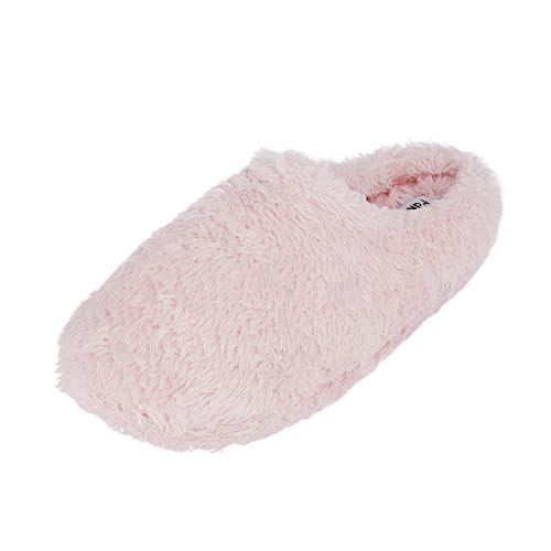 JINTN Damen Plüsch Hausschuhe Rutschfeste Baumwolle Pantoffeln Home Slippers Antirutsch Warm Hausschuhe für Herbst und Winter, Pink, 36/37 EU von JINTN