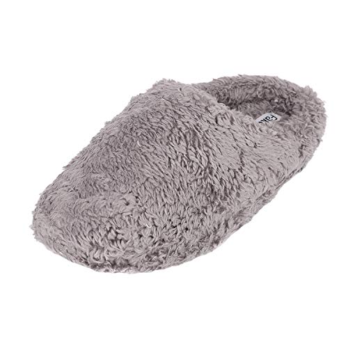 JINTN Damen Plüsch Hausschuhe rutschfeste Baumwolle Pantoffeln Home Slippers Antirutsch Warm Hausschuhe für Herbst und Winter, Grau, 40/41 EU von JINTN