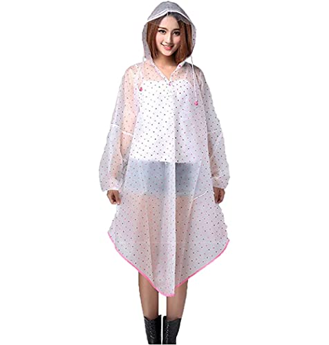 JINTN Damen Regenmantel Regenponcho Motorad Regenumhang Eva Wasserdichte Regenjacke Windjacke Wasserdicht Poncho Regenschutz mit Kapuze und Ärmel gegen Regen für Wandern Camping Radfahren Reisen von JINTN