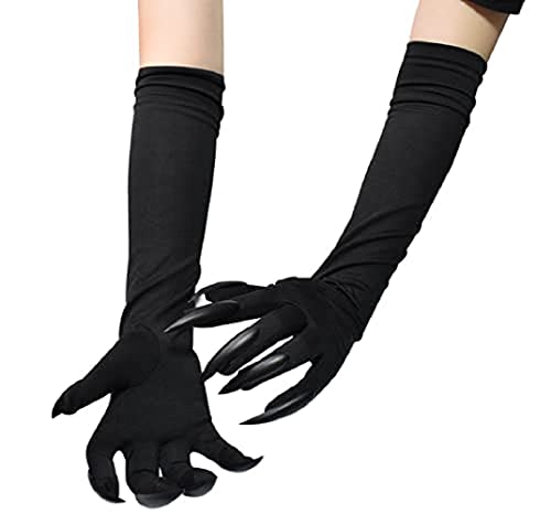 JINTN Halloween Lange Nagelhandschuhe Lange Fingernägel Handschuh Requisiten Kostümhandschuhe mit Nägeln Partykostüm Cosplay Fingernägel Handschuhe Krallen Halloween Cosplay Requisiten von JINTN