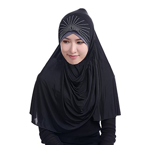 JINTN Hijab Kopftuch für muslimische Frauen Islamische Kopfbedeckung Islam Abaya Dubai Frauen Elegante Gesichtsschleier Hidschab Schal von JINTN