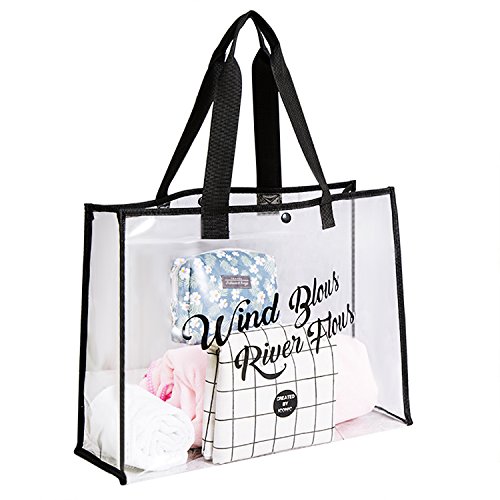 JINTN Transparent Umhängetasche Tragetasche Strandtasche aus PVC Wasserdicht Damenhandtaschen Schwimmentasche Tragbare Reisen Daypack für Frauen Mädchen von JINTN