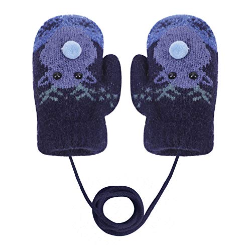 Weihnachten Handschuhe elch Kinder Handschuhe Doppelstrickwolle Kleinkinder Fäustlinge Verdickte Strickhandschuhe Winterhandschuhe Warme Handschuhe für 1-4 Jahre Kinder von JINTN