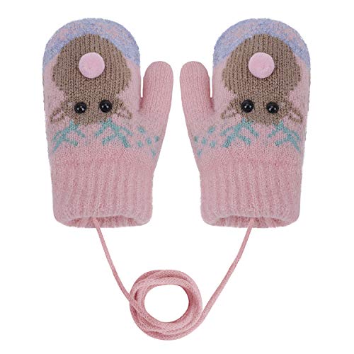 Niedlich Fuchs Handschuhe Doppelstrickwolle Kleinkinder Fäustlinge Verdickte Strickhandschuhe Winterhandschuhe Warme Handschuhe für 1-4 Jahre Kinder von JINTN