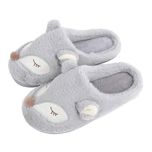 Unisex Cartoon Hausschuhe Winter Pantoffeln Baumwolle Plüsch Wärme Weiche Hausschuhe Kuschelige Home Rutschfeste Slippers für Herren und Damen von JINTN