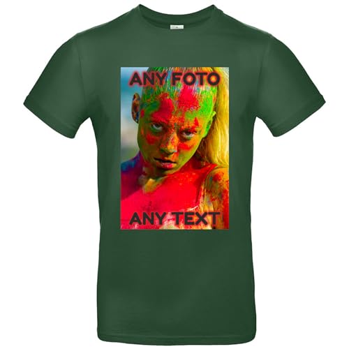Tshirt Bedrucken Lassen - Herren - personalisiert - bootlegreen - XL - selbst gestalten mit Foto und Text - beidseitig individuell personalisiert von JINTORA