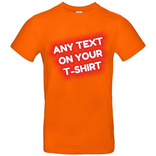 JINTORA Tshirt Bedrucken Lassen - Herren - personalisiert - orange - XXL - selbst gestalten - mit Wunschtext - Spruch - beidseitig individuell beidseitig Bedruckt von JINTORA