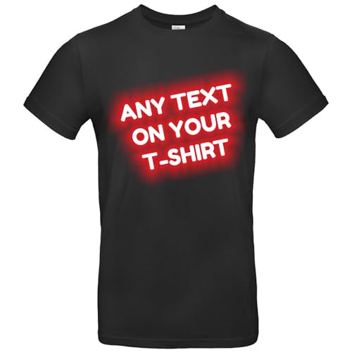 JINTORA Tshirt Bedrucken Lassen - Herren - personalisiert - schwarz - XL - selbst gestalten - mit Wunschtext - Spruch - beidseitig individuell beidseitig Bedruckt von JINTORA