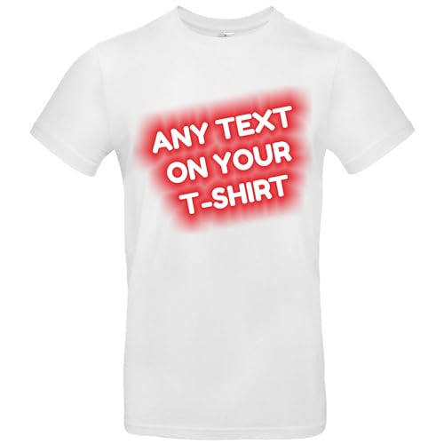 JINTORA Tshirt Bedrucken Lassen - Herren - personalisiert - weiß - S - selbst gestalten - mit Wunschtext - Spruch - beidseitig individuell beidseitig Bedruckt von JINTORA