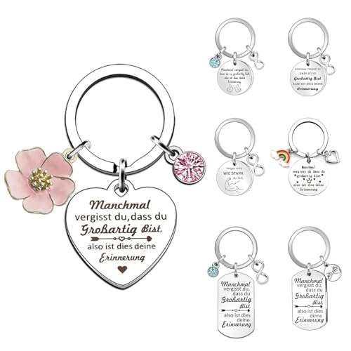 JINYJIA Geschenk Schlüsselanhänger, Mutmacher Geschenk Schlüsselanhänger, Schlüsselanhänger Geschenke für Frauen, Motivationsgeschenke Aufmunterung Geschenke für Beste Freundin Abschiedsgeschenk von JINYJIA