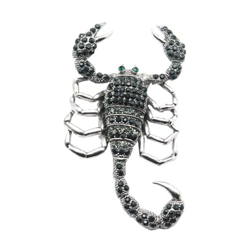 Brosche Strass Vintage Schwarze Vintage Skorpion Brosche Insekt Große Anstecknadel Punk Accessoires Brosche Anstecknadel von JINZIJINYU