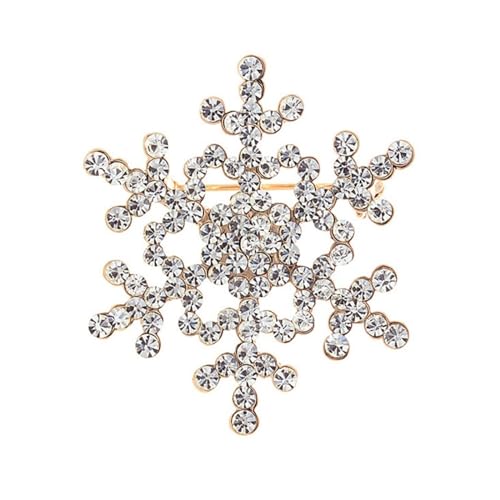 Broschen Anstecknadeln Strass Broschen Voller Diamant Schneeflocken Pin Weihnachts Schneeflocken Brosche Damen Legierungs Blumen Pin Diamant Blumen Corsage Schal Schnalle Gold von JINZIJINYU