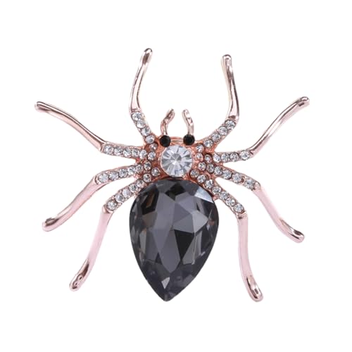 Broschen Und Anstecknadeln Für Damen Kristall Spinnen Brosche Halloween Kostüm Insekt Anstecknadel Vintage Legierung Diamant Schalschnalle Grau von JINZIJINYU