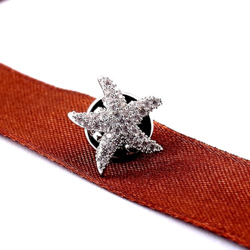 Damen Strass Brosche 2 Teiliges Kleines Seestern Brosche Set Mit Diamant Kristall Anti Exposition Schnalle Kleidungszubehör Schal Schnalle Schmuck von JINZIJINYU