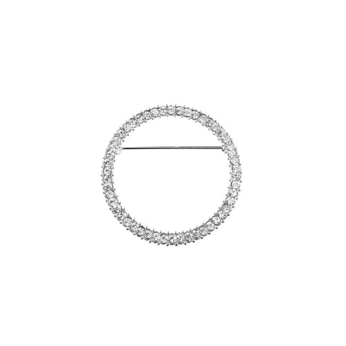 JINZIJINYU Broschen Und Anstecknadeln Für Damen Runde Brosche Für Damenmantel Strickjacke Legierung Diamant Corsage Anti Expositions Pin Zubehör Kleines Silber von JINZIJINYU