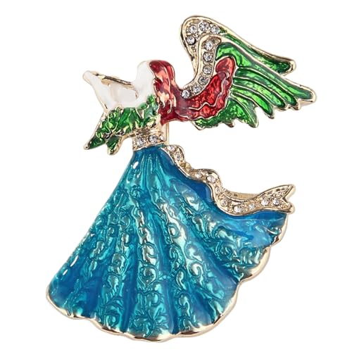 Kristall Strass Brosche Pins Strass Engel Mädchen Brosche Legierung Flügel Pin Öl Tropft Emaille Schmuck Schal Schnalle von JINZIJINYU