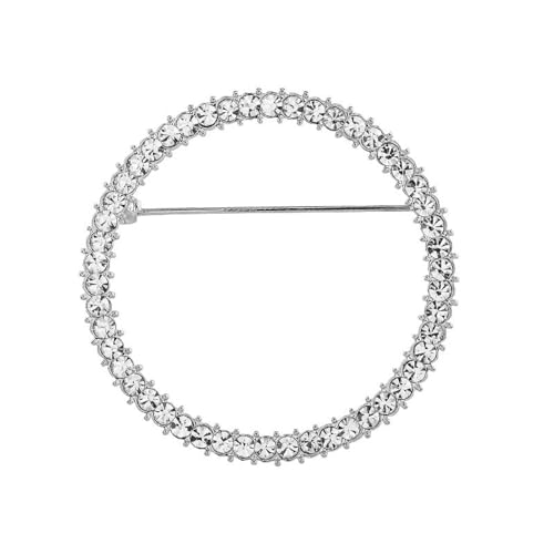 Vintage Damen Strass Brosche Runde Brosche Für Damenmantel Strickjacke Legierung Diamant Corsage Anti Expositions Pin Zubehör Großes Silber von JINZIJINYU