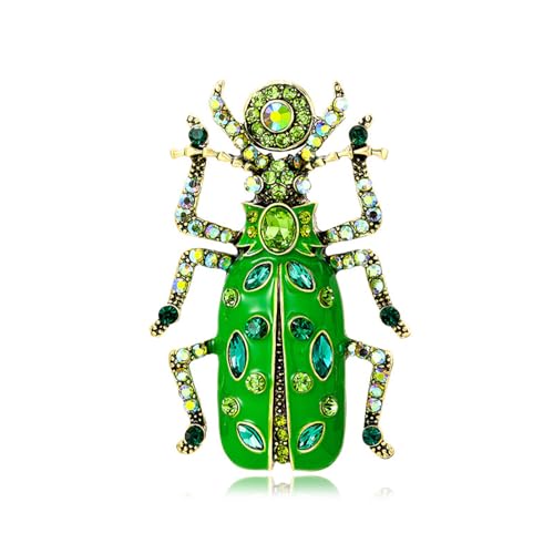 Vintage Legierung Strass Brosche Strass Vintage Käfer Brosche Insekt Brosche Zikade Corsage Damen Bekleidungszubehör Grün von JINZIJINYU