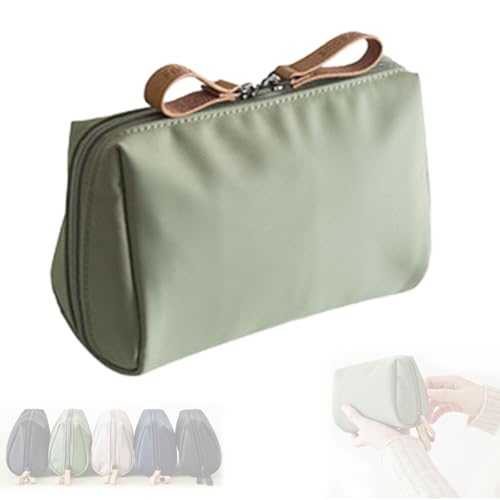 Streamline Reise-Makeup-Tasche für Frauen, tragbare Mini-Multifunktions Feste Farbe wasserdicht Kosmetiktasche, Reise-Makeup-Taschen für Frauen (1 Pcs-Green) von JIOFUGH
