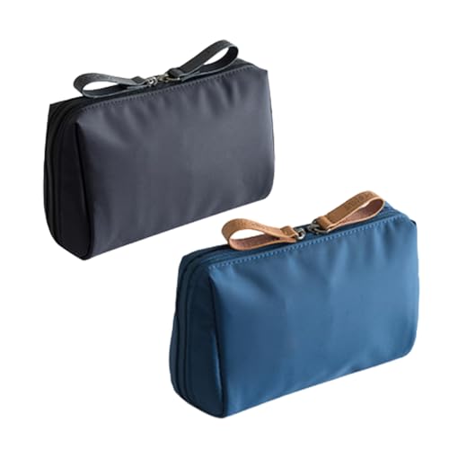 Streamline Reise-Makeup-Tasche für Frauen, tragbare Mini-Multifunktions Feste Farbe wasserdicht Kosmetiktasche, Reise-Makeup-Taschen für Frauen (2 Pcs-B) von JIOFUGH