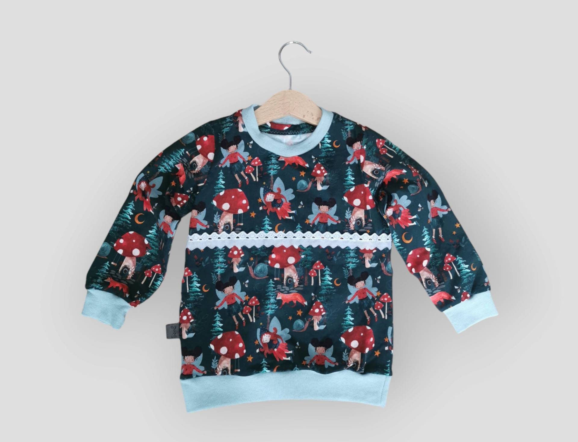 Langarmshirt Feenzauber Herbst Mädchen Rot Grün Fuchs Pilz Größe 92 von JIOJIOhandmade