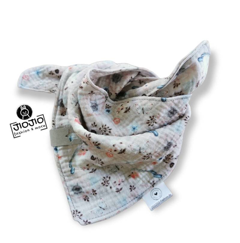 Musselin Halstuch Kinder Babys Dreieckstuch Spucktuch Sabbertuch Vögel Rosa 70x35cm Sommer Sonne Strand Freizeit Mädchen von JIOJIOhandmade