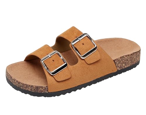JIOMIJIOMI Damen-Sandalen mit Fußgewölbestütze, verstellbare Schnalle, Schlupfschuhe, rutschfeste Gummisohle, Braun, 6 JIOMIJIOMI Damen-Sandalen mit Fußgewölbestütze, verstellbare Schnalle, Schlupfschuhe, rutschfeste Gummisohle, Braun, 6 von JIOMIJIOMI