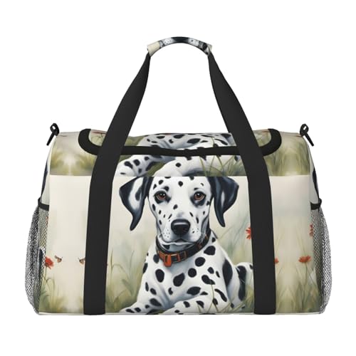 Dalmatiner-Reisetasche, Wochenendtasche für Damen und Herren, für Outdoor-Abenteuer, ideal für Camping und Wandern, Schwarz , Einheitsgröße von JIPOFD