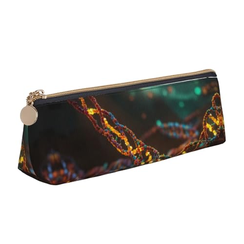 JIPOFD Dna Chain Photo Creative Triangular Leather Pencil Case Is Light And Convenient With Large Storage Capacity, weiß, Einheitsgröße, Art déco JIPOFD Dna Chain Photo Creative Triangular Leather Pencil Case Is Light And Convenient With Large Storage Capacity, weiß, Einheitsgröße, Art déco von JIPOFD