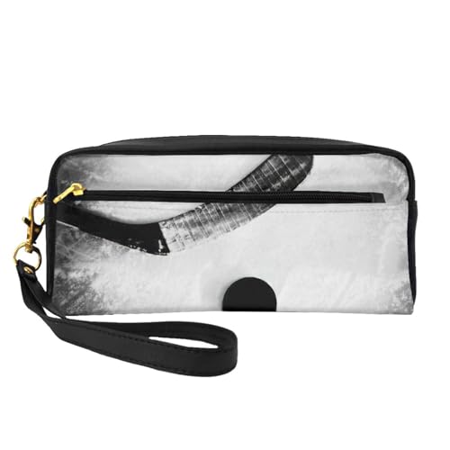 JIPOFD Kosmetiktasche für Eishockey-Kunst, Kosmetiktasche, Reise-Kulturbeutel, Organizer, niedliche Aufbewahrungstasche für Damen, Schwarz, Einheitsgröße von JIPOFD
