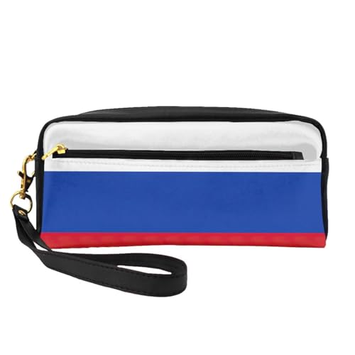 JIPOFD Kosmetiktasche mit russischer Flagge, Reise-Kulturbeutel, Organizer, niedliche Aufbewahrungstasche für Damen, Schwarz, One Size von JIPOFD