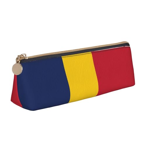 JIPOFD Kreatives dreieckiges Federmäppchen aus Leder mit Flagge des Tschads, leicht und praktisch mit großer Speicherkapazität, Weiß, One Size, Art-Deco JIPOFD Kreatives dreieckiges Federmäppchen aus Leder mit Flagge des Tschads, leicht und praktisch mit großer Speicherkapazität, Weiß, One Size, Art-Deco von JIPOFD