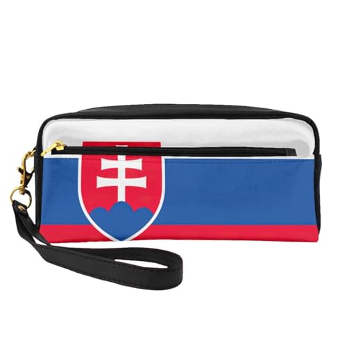 JIPOFD Make-up-Tasche, Motiv: Flagge der Slowakei, Kosmetiktasche, Reise-Kulturbeutel, Organizer, niedliche Aufbewahrungstasche für Damen, Schwarz , Einheitsgröße von JIPOFD