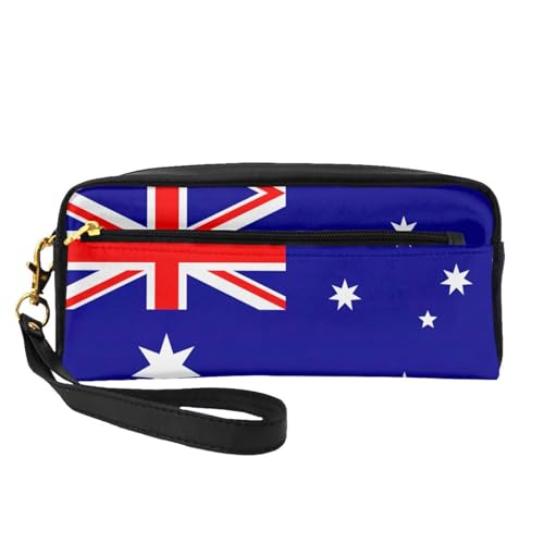 JIPOFD Make-up-Tasche mit australischer Flagge, Kosmetiktasche, Reise-Kulturbeutel, Organizer, niedliche Aufbewahrungstasche für Damen, Schwarz , Einheitsgröße von JIPOFD
