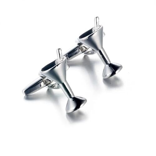 JISADER 2X Cocktailgläser Manschettenknöpfe Hemdmanschettenknöpfe Herren Accessoires Silber von JISADER