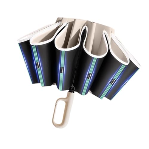 JISADER Automatischer Taschenschirm, Regenschirm, Reiseschirm für Damen und Herren, Beige von JISADER