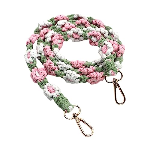 JISADER Blumengewebter Telefon-Lanyard-Geldbörsengurt, schräges Kreuzseil, tragbares Boho-Taschenzubehör, Umhängetaschengurt für Frauen, Geldbörse, Stil c von JISADER