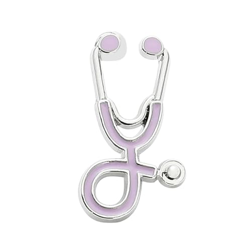 JISADER Brosche Pin Brosche, Brosche Pin Abzeichen Krankenschwester Geschenk für Frauen Revers Brosche Mode Pin für Party, Silber, hellviolett von JISADER