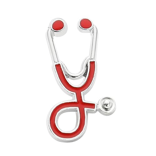 JISADER Brosche Pin Brosche, Brosche Pin Abzeichen Krankenschwester Geschenk für Frauen Revers Brosche Mode Pin für Party, Silberrot von JISADER