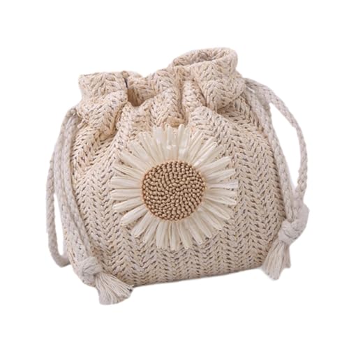JISADER Damen Bucket Bag Satchel Handtasche Leichte Mode Woven Tasche für den Urlaub, Weiß von JISADER