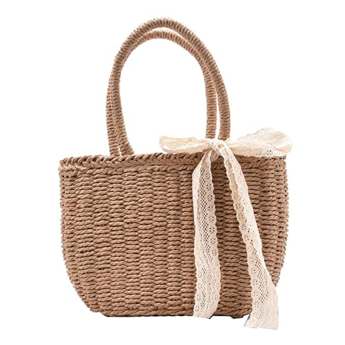 JISADER Damen Strohtasche Woven Reisetasche Sommer Strand Casual Urlaub Kleine Clutch von JISADER