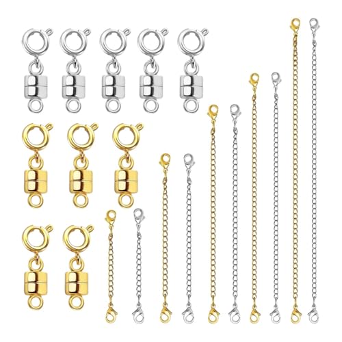JISADER Halskettenverschlüsse Und Verschlüsse, Bastelbedarf für Frauen Und Mädchen, Gold-Silber von JISADER