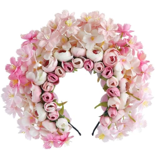 JISADER Han-Chinesisches Blumenkranz-Stirnband, zartes Kopfstück für Bühnen-Foto-Requisiten von JISADER
