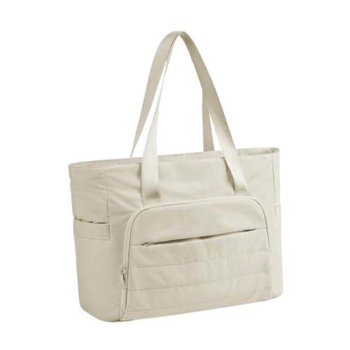 JISADER Handtasche Handtasche Tte für Laptop mit Leicht Elegantem Teppichgurt mit Großer Kapazitätsdatierung, Beige von JISADER