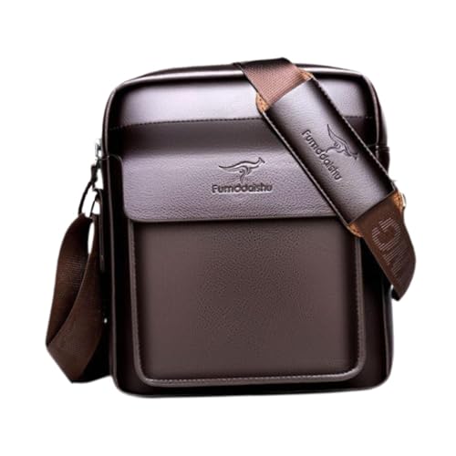 JISADER Herren Umhängetasche mit verstellbarem Riemen Modische Umhängetasche fürs Büro, Braun 22x19x6cm von JISADER