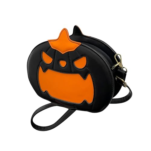 JISADER Kürbis-Umhängetasche für Damen, Schultertasche für Geburtstagspartys im Freien, Schwarzer Großer Mund von JISADER